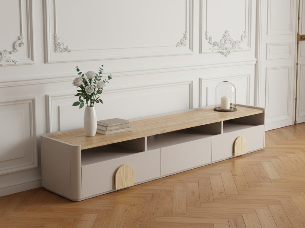 Meuble TV 1 porte 2 tiroirs 200 cm ENYRA – Image 3