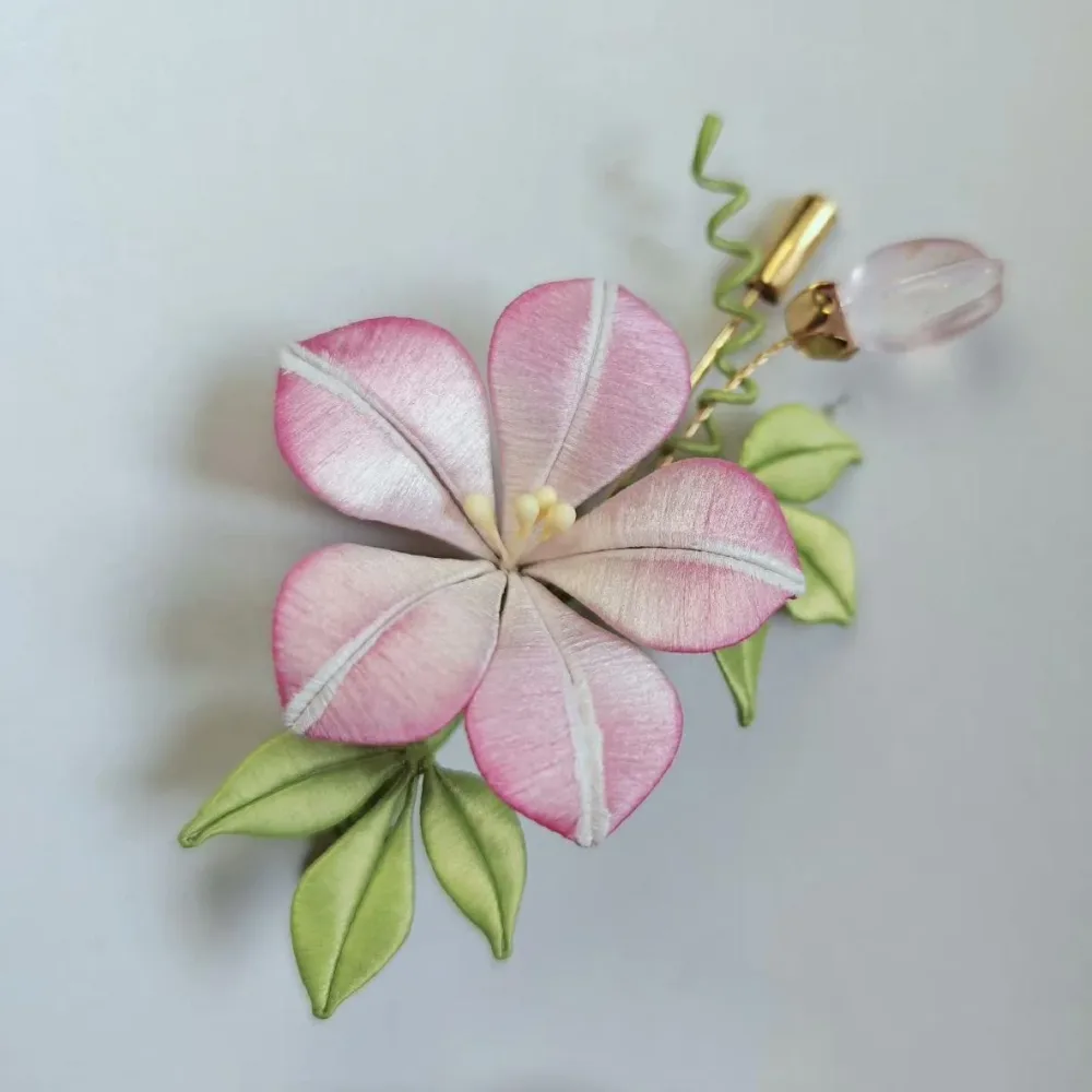 Morning Glory Handmade Brooch - Silk Brooch(Chanhua) – Image 2