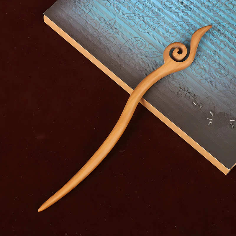 PF079 - 18cm Peach Pear Wood Hair Sticks - Wholesale – Image 3