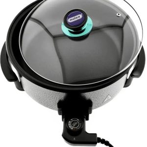 Mulex – Poêle à pizza en fonte – 42/13 cm – 1500W – noire – avec couvercle en verre et thermostat Mulex – Poêle à pizza en fonte – 42/13 cm – 1500W – noire – avec couvercle en verre et thermostat