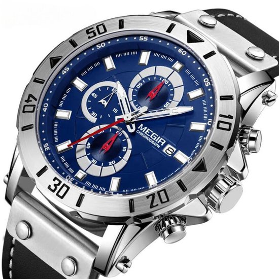 Montre chronographe pour homme MEGIR 2081 – Sportive et élégante – Étanche – Montre-bracelet de Luxe Montre chronographe pour homme MEGIR 2081 – Sportive et élégante – Étanche – Montre-bracelet de Luxe