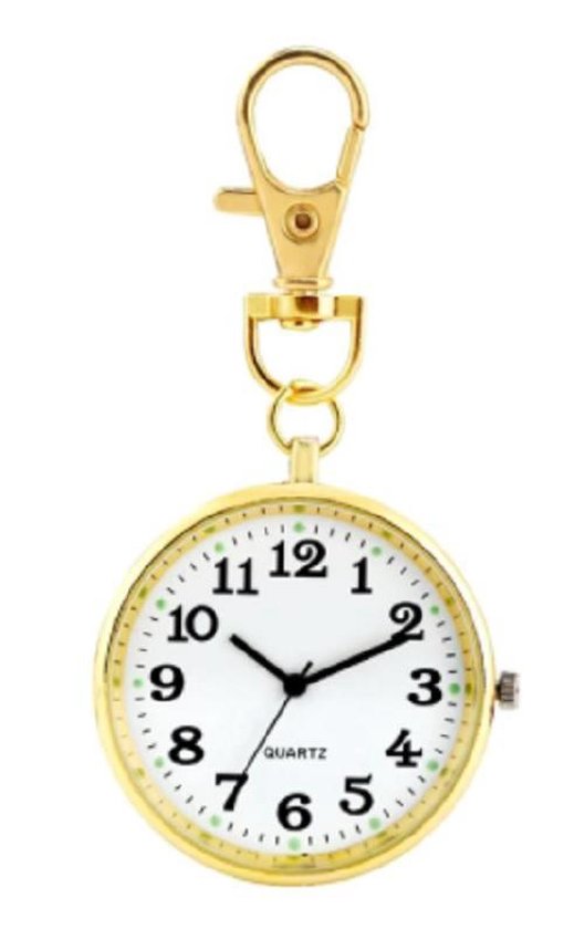 Montre d'infirmière pratique couleur or - montre soeur - avec clip - 38 mm - emballage I-deLuxe
