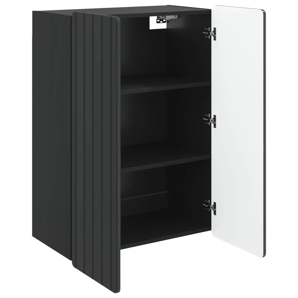 Wall-Mounted Cabinet Black 66 x 34.5 x 92 cm Engineered Wood – Image 2