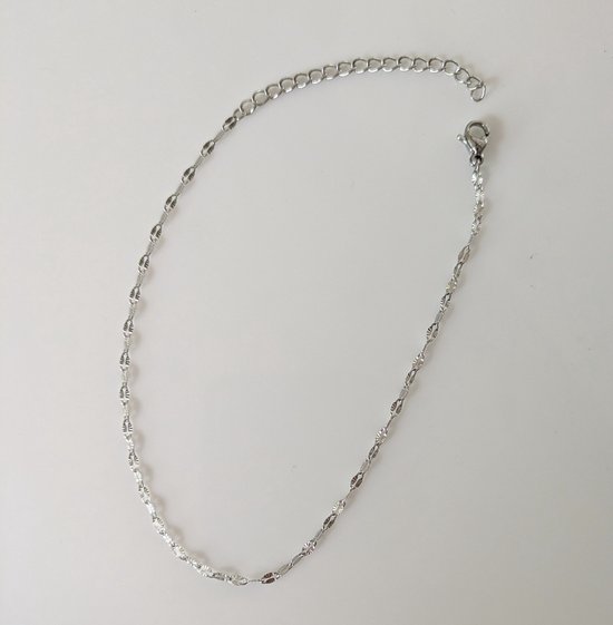 M-apART Élégante chaîne de cheville en acier chirurgical avec de beaux maillons plats