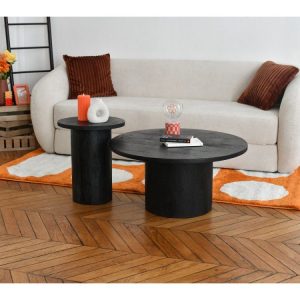 Table basse D.40 cm GIGI bois massif de manguier noir Table basse D.40 cm GIGI bois massif de manguier noir