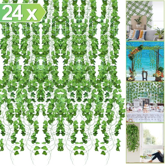 Guirlande de Lierre – 24 haies artificielles – Intérieur et extérieur – Décoration de chambre – Plantes Plantes artificielles – Plantes suspendues artificielles – 2,4 mètres Guirlande de Lierre – 24 haies artificielles – Intérieur et extérieur – Décoration de chambre – Plantes Plantes artificielles – Plantes suspendues artificielles – 2,4 mètres