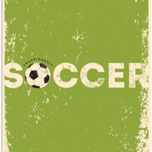 Illustration de football Vintage avec la citation Soccer 80×120 cm Illustration de football Vintage avec la citation Soccer 80×120 cm