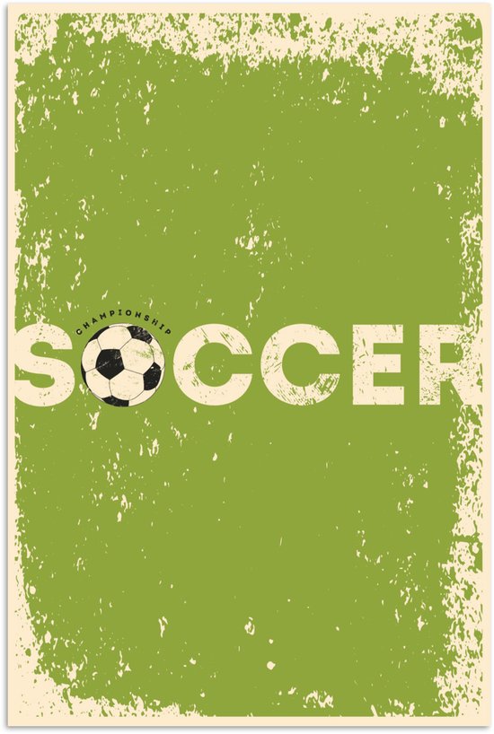 Illustration de football Vintage avec la citation Soccer 80x120 cm