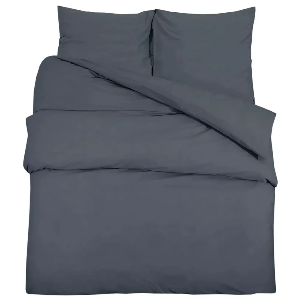 Duvet Cover Set Anthracite 140x200 cm Light-weight Microfiber – Image 2