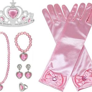 Jouets girls – Gants de princesse rose – Diadème / Kroon – Bijoux – pour votre robe La Frozen des Neiges Jouets girls – Gants de princesse rose – Diadème / Kroon – Bijoux – pour votre robe La Frozen des Neiges