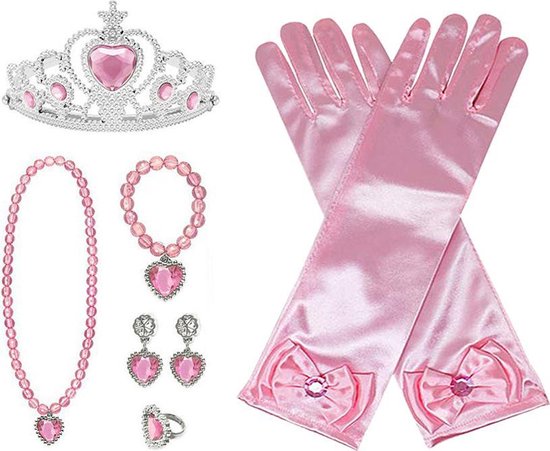 Jouets girls - Gants de princesse rose - Diadème / Kroon - Bijoux - pour votre robe La Frozen des Neiges
