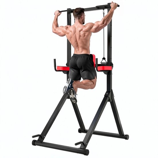 Jessi Store - Power Tower - Barre de traction - Station de traction - Station de musculation - Réglable 160-240 cm - Max 150 kg - Multifonctionnel