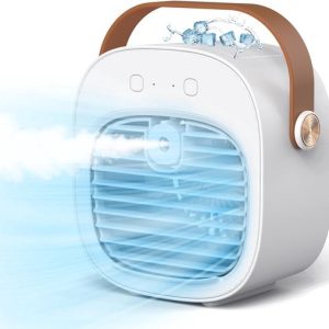 Mini climatiseur – Petit climatiseur – Batterie 4000mAh, autonomie 4-16 heures – Mini climatiseur à trois vitesses – Ventilateur de table silencieux, adapté pour la maison, la chambre, les voyages, le bureau, l’intérieur et l’extérieur Mini climatiseur – Petit climatiseur – Batterie 4000mAh, autonomie 4-16 heures – Mini climatiseur à trois vitesses – Ventilateur de table silencieux, adapté pour la maison, la chambre, les voyages, le bureau, l’intérieur et l’extérieur