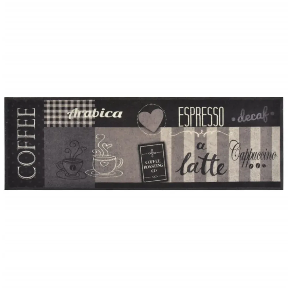 Kitchen Rug Washable Coffee Black 60x180 cm Velvet – Image 2