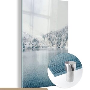 MuchoWow® Peinture sur verre 100×150 cm – Peinture sur verre acrylique – Hiver – Water – Neige – Photo sur verre – Peintures MuchoWow® Peinture sur verre 100×150 cm – Peinture sur verre acrylique – Hiver – Water – Neige – Photo sur verre – Peintures