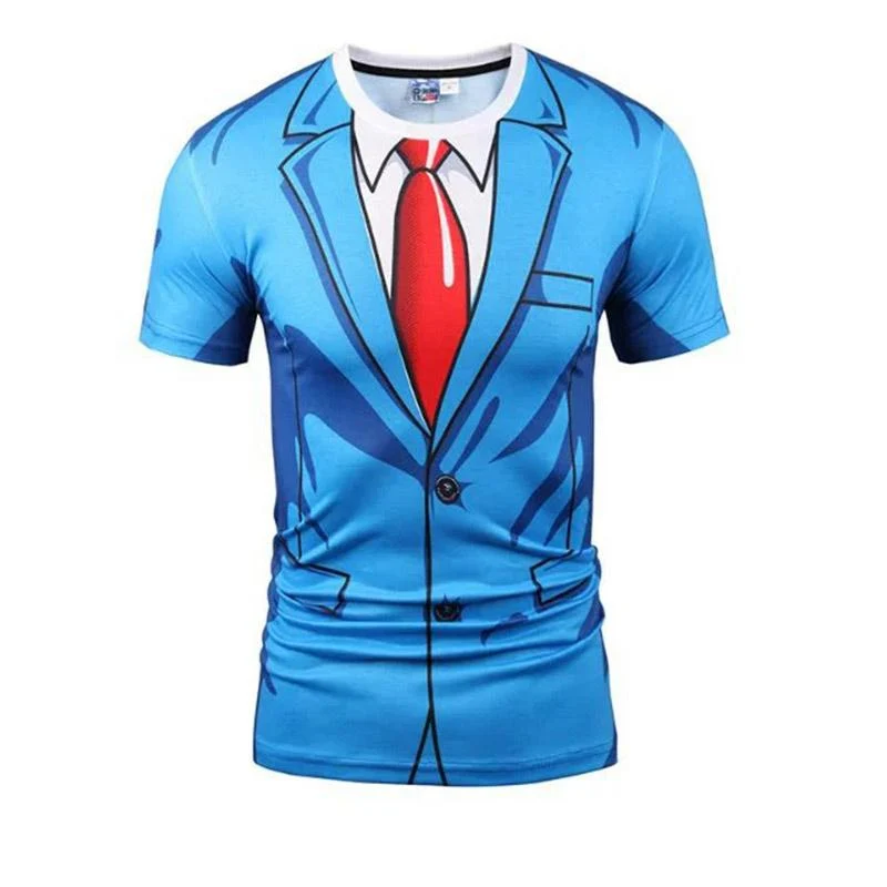 T-shirt de Deux Pièces Faux Imprimés en 3D pour Hommes – Image 2