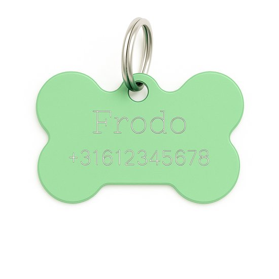 Lovelocker® | Médaille pour chien avec gravure | Pièce gravée en os | Vert | taille L 38 x 26 mm | comprenant 2 lignes de gravure | Plaque d'identité de Luxe