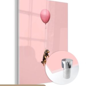 MuchoWow® Peinture sur verre 60×80 cm – Peinture sur verre acrylique – Teckel sur un ballon rose – Photo sur verre – Peintures MuchoWow® Peinture sur verre 60×80 cm – Peinture sur verre acrylique – Teckel sur un ballon rose – Photo sur verre – Peintures