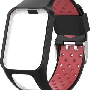 KELERINO. Bracelet en Siliconen – Modèles TomTom Runner / Spark – Zwart / Rouge KELERINO. Bracelet en Siliconen – Modèles TomTom Runner / Spark – Zwart / Rouge