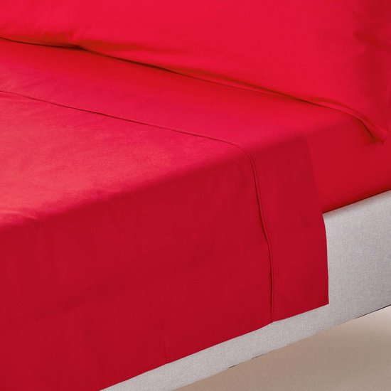 Homescapes Drap plat uni 100 % coton égyptien 200 fils Rouge 240 x 275 cm Homescapes Drap plat uni 100 % coton égyptien 200 fils Rouge 240 x 275 cm