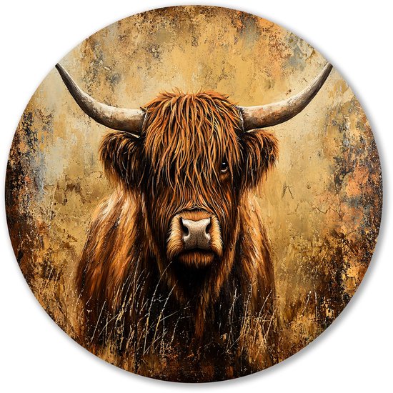 Highlander écossais aux tons chauds – Cercle mural Highlander – Assiette murale vache – Art réaliste – Objet mural Forex rond – Art mural antique – Cercle mural Forex 70×70 cm Highlander écossais aux tons chauds – Cercle mural Highlander – Assiette murale vache – Art réaliste – Objet mural Forex rond – Art mural antique – Cercle mural Forex 70×70 cm