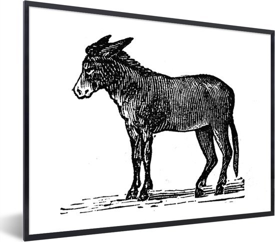 Image encadrée - Une illustration d'un cadre photo chevalet noir 50x40 cm - Affiche encadrée (Décoration murale salon / chambre)