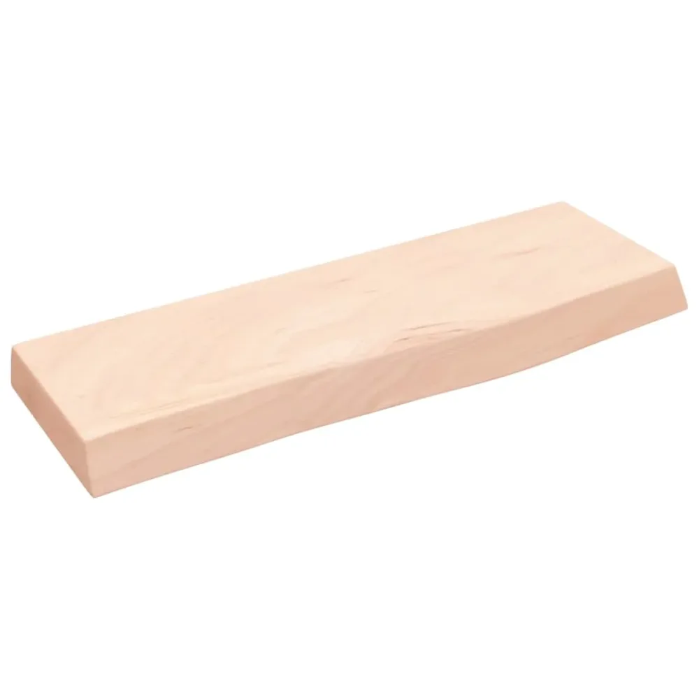 Wall Shelf 60x20x4 cm Untreated Solid Wood Oak – Image 2