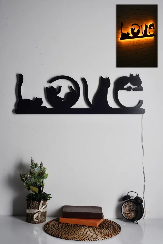 Cat Love Wandleuchte - Gelb – Image 2