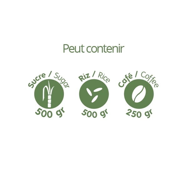 Pot en verre carré couvercle bambou 800ml Pebbly – Image 3