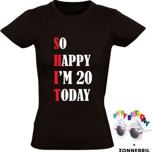 Je suis tellement Happy d’avoir 20 ans Today T-shirt femme avec des lunettes de soleil amusantes – merde – fête – anniversaire – cadeau – cadeau d’anniversaire – 20 ans Je suis tellement Happy d’avoir 20 ans Today T-shirt femme avec des lunettes de soleil amusantes – merde – fête – anniversaire – cadeau – cadeau d’anniversaire – 20 ans