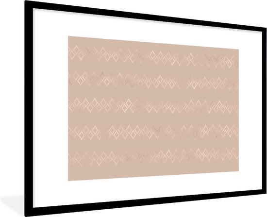 Luxe motif de diamants en or rose sur fond rose 120x80 cm