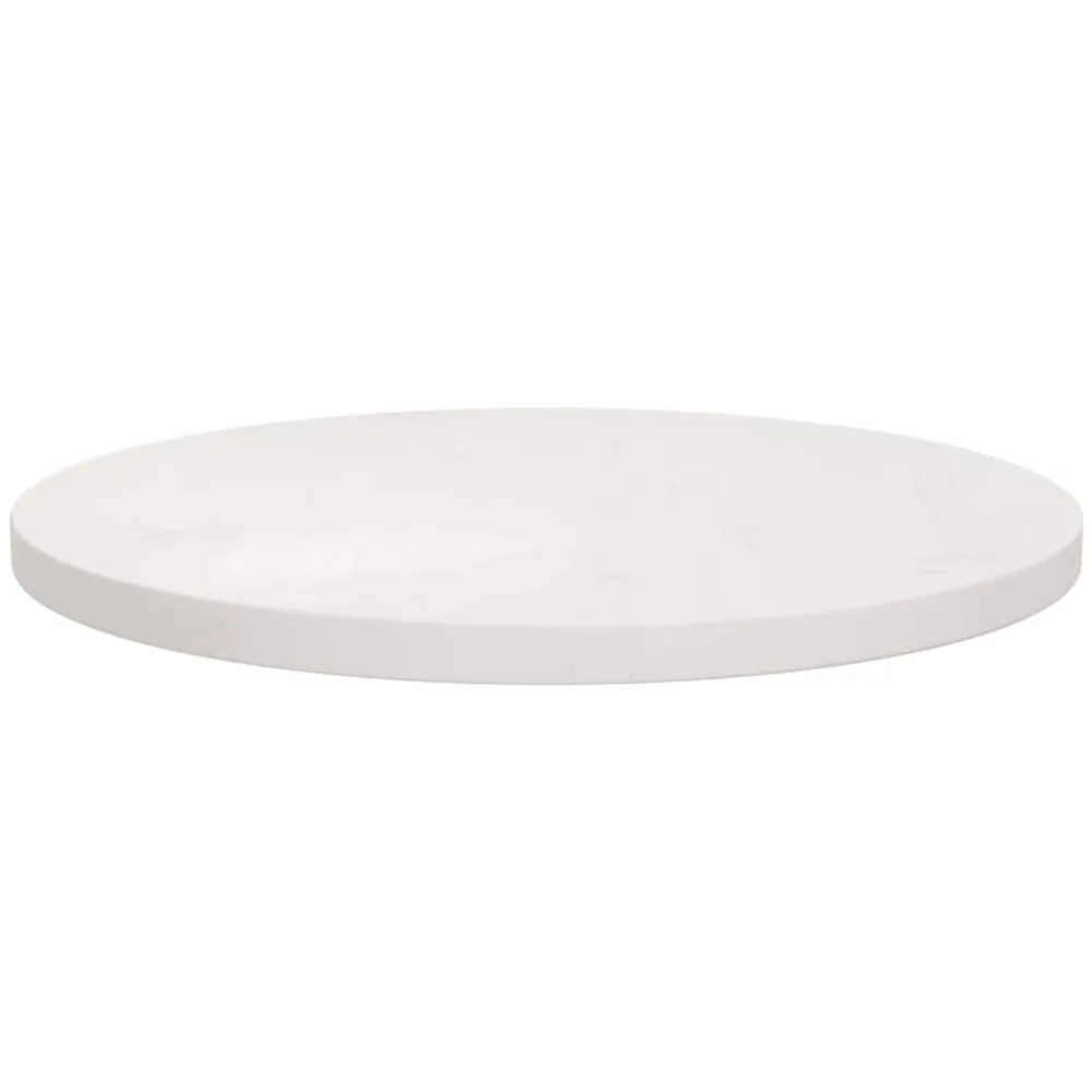 Table Top Round White Ø50x3 cm Solid Wood Pine – Image 3
