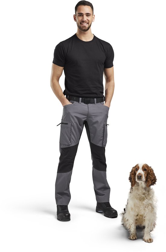 Pantalon de travail Blaklader Service stretch 1459-1845 - Grijs Medium / Zwart - D84