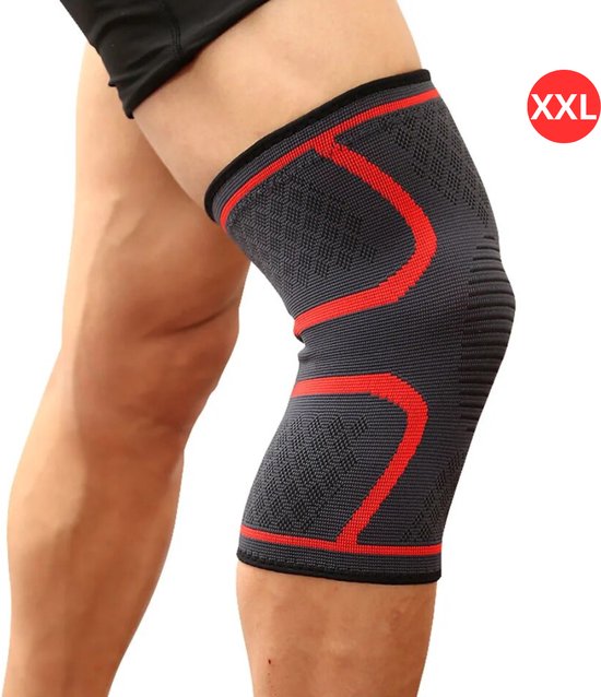Livano Sports Brace Knee - Genouillère - Genouillères Powerlifting - Genouillère - Compression Genouillère - Genouillères - Femme - Homme - Rouge - Taille XXL