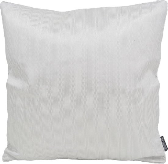 Housse de coussin Ishaan White / Argent | Polyester / Métallique | 45 x 45 cm