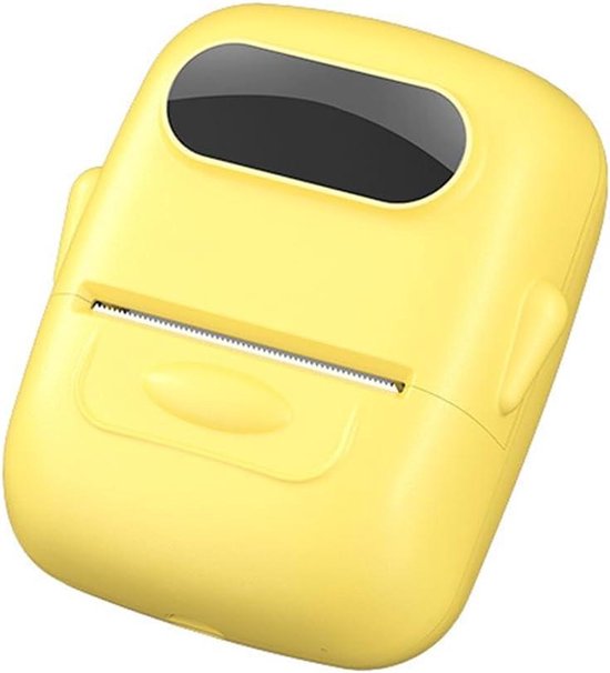 Imprimante d'étiquettes - Étiqueteuse P50 - Impression d'étiquettes - Connexion Bluetooth sans fil - 12 x 10 x 5 cm - Jaune