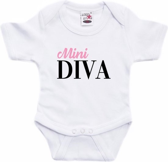 Mini Diva text baby barboteuse blanc garçons et filles - Cadeau maternité - Vêtements de bébé 80 (9-12 mois)