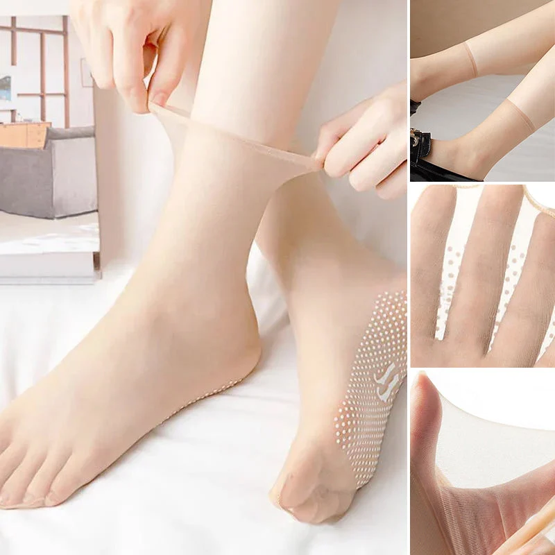 Chaussettes invisibles en soie cristalline antidérapante Chaussettes invisibles en soie cristalline antidérapante