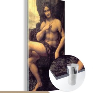 MuchoWow® Peinture sur verre 80×160 cm – Peinture sur verre acrylique – Saint John dans le désert – Leonardo de Vinci – Photo sur verre – Peintures MuchoWow® Peinture sur verre 80×160 cm – Peinture sur verre acrylique – Saint John dans le désert – Leonardo de Vinci – Photo sur verre – Peintures