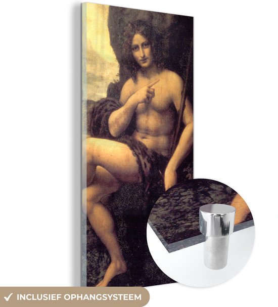 MuchoWow® Peinture sur verre 80x160 cm - Peinture sur verre acrylique - Saint John dans le désert - Leonardo de Vinci - Photo sur verre - Peintures