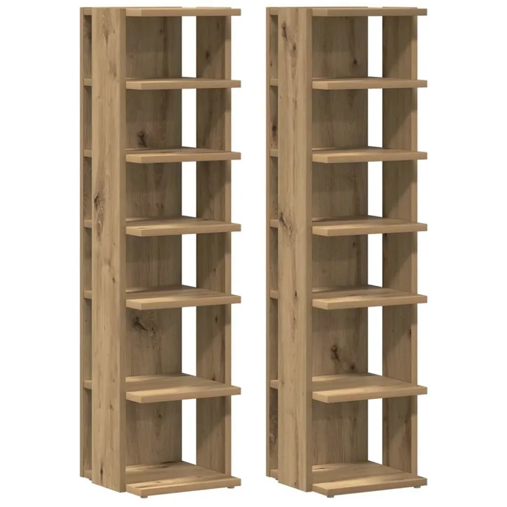 Shoe Cabinets 2 pcs Artisan Oak 28x27x102 cm Engineered Wood – Image 2
