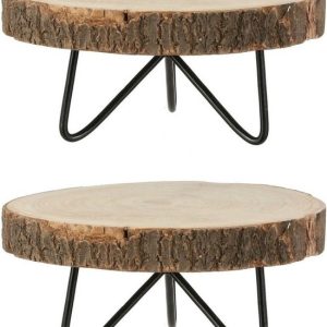 Mica Decorations Booster de plantes – 2x – bois – avec pieds en métal – H14 x D29 cm – Bois de Paulownia Mica Decorations Booster de plantes – 2x – bois – avec pieds en métal – H14 x D29 cm – Bois de Paulownia