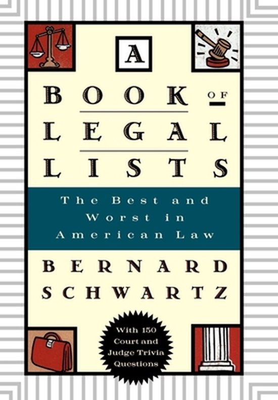 ISBN A Book of Legal Lists ( The Best and Worst in American Law with 150 Court and Judge Trivia Questions ), Anglais, Livre broché, 304 pages The Best and Worst in American Law With 100 Court and Judge Trivia Questions