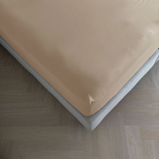 Kayori Isis Hoeslaken Egyptisch Satijn - 180x200 cm - Hotelkwaliteit 400TC - Matrasdikte 35 cm - Taupe