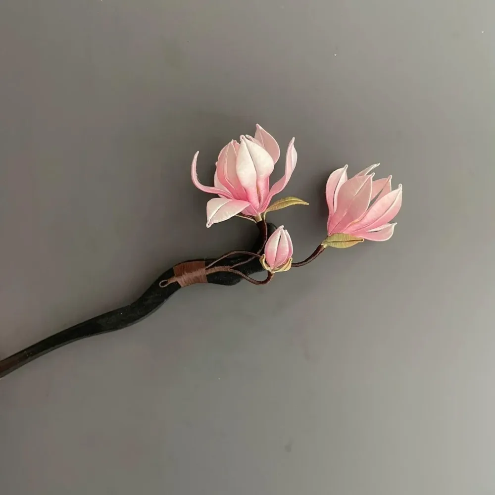 Magnolia Bespoke Hairpin - Silk Hairpin(Chanhua) – Image 3