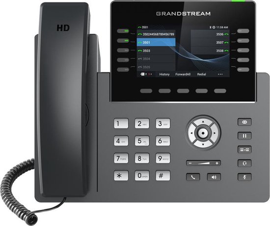 Grandstream Networks GRP2615 téléphone fixe Noir, Gris 10 lignes TFT Wifi