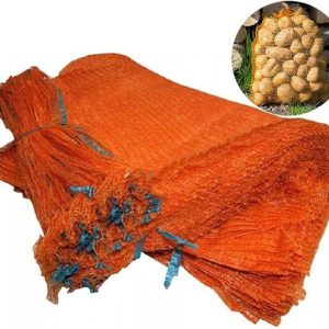 Filets à mailles – 50 x 80cm – 10 pièces – Filet à mailles – Met Sluitkoord – Sacs à bois de chauffage – Sacs à pommes de terre – Bois d&rsquo;allumage en filet à mailles – Jaune