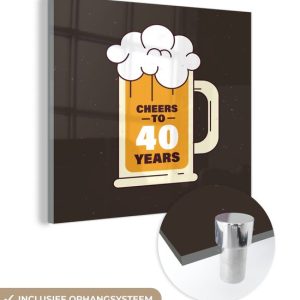 MuchoWow® Tableau en verre 20×20 cm – Peinture en acrylique verre – Anniversaire – Cadeau jubilé – 40 ans – Photo sur verre – Tableaux MuchoWow® Tableau en verre 20×20 cm – Peinture en acrylique verre – Anniversaire – Cadeau jubilé – 40 ans – Photo sur verre – Tableaux