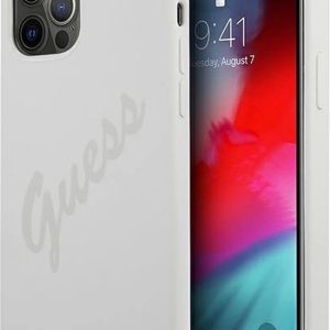 GUESS Silicone Vintage Backcase Hoesje Geschikt Voor iPhone 12 / 12 Pro – Grijs GUESS Silicone Vintage Backcase Hoesje Geschikt Voor iPhone 12 / 12 Pro – Grijs
