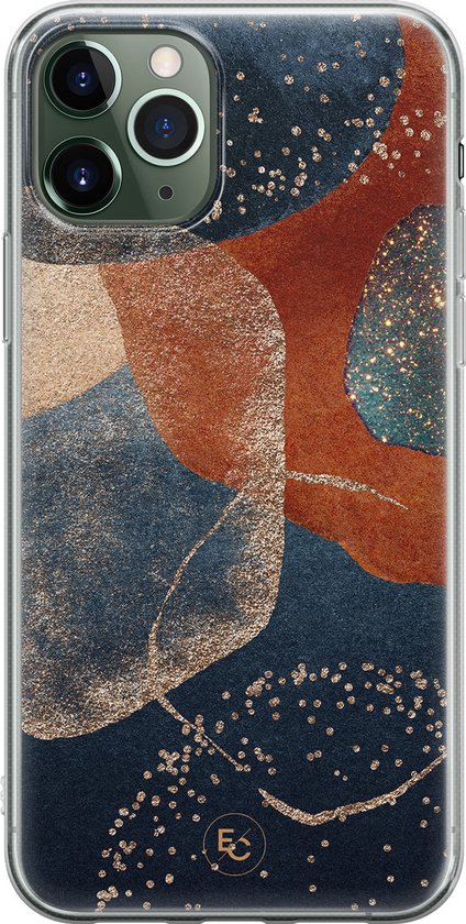 iPhone 11 Pro Max - Terre Cuite Abstraite | Apple iPhone 11 Pro Max | Étui en Siliconen TPU | Coque arrière pour téléphone Transparent